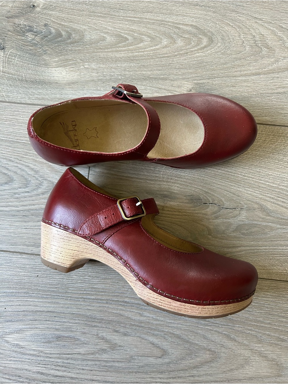 Dansko Burgundy Mary Jane Clog Mules